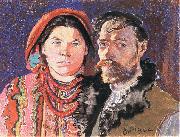 Stanislaw Wyspianski Self Portrait with Wife at the Window, USA oil painting artist